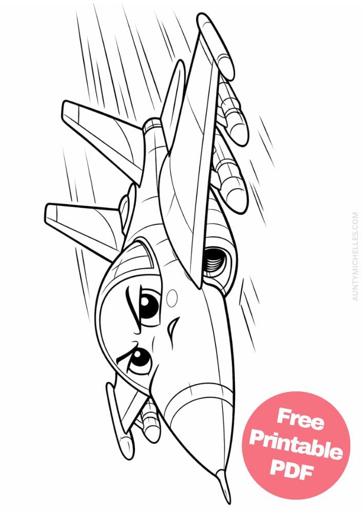 Free Printable Airplane Coloring Pages for Kids Plane Colouring Book Sheets Printout PDF Aircraft 2 fighter jet cute