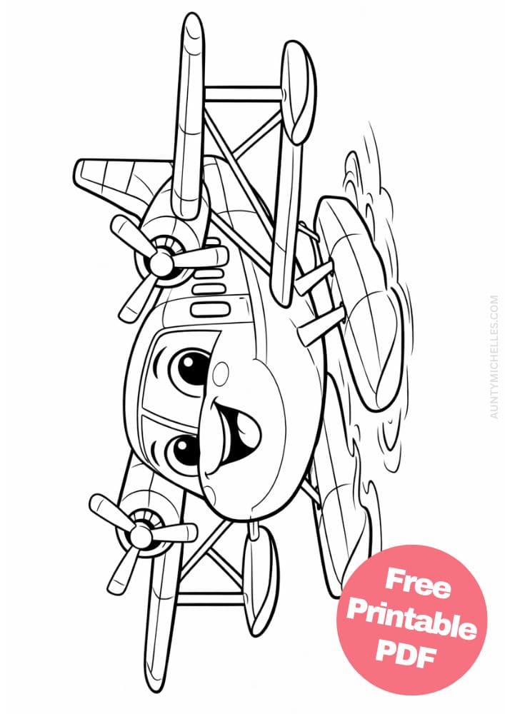 Free Printable Airplane Coloring Pages for Kids Plane Colouring Book Sheets Printout PDF Aircraft 4 seaplane cute