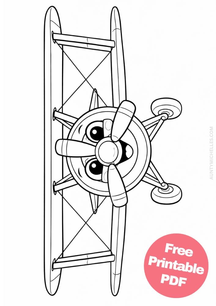 Free Printable Airplane Coloring Pages for Kids Plane Colouring Book Sheets Printout PDF Aircraft 5 biplane