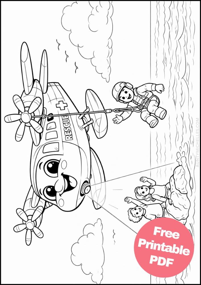 Free Printable Airplane Coloring Pages for Kids Plane Colouring Book Sheets Printout PDF Aircraft 9 rescue plane cute