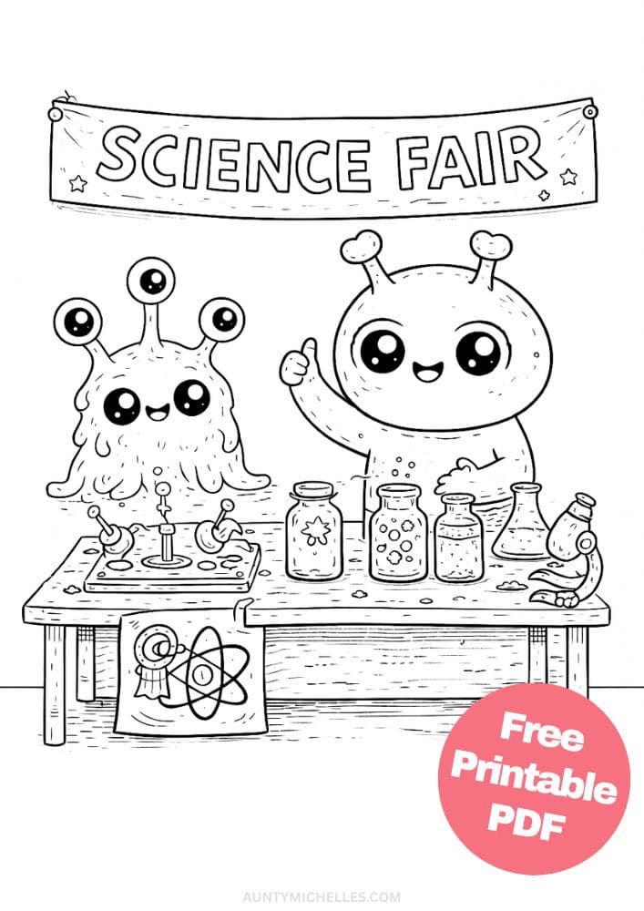 Free Printable Alien Coloring Pages for Kids Space Galaxy Colouring Book Sheets Printout PDF 14 Science Fair