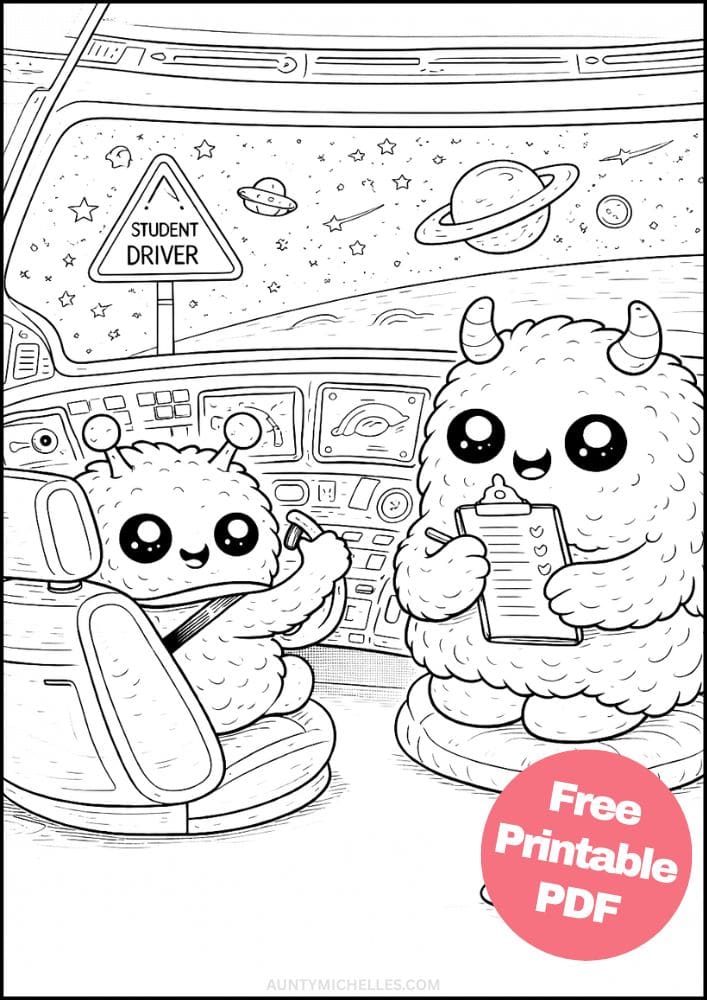Free Printable Alien Coloring Pages for Kids Space Galaxy Colouring Book Sheets Printout PDF 19 Drivers Ed
