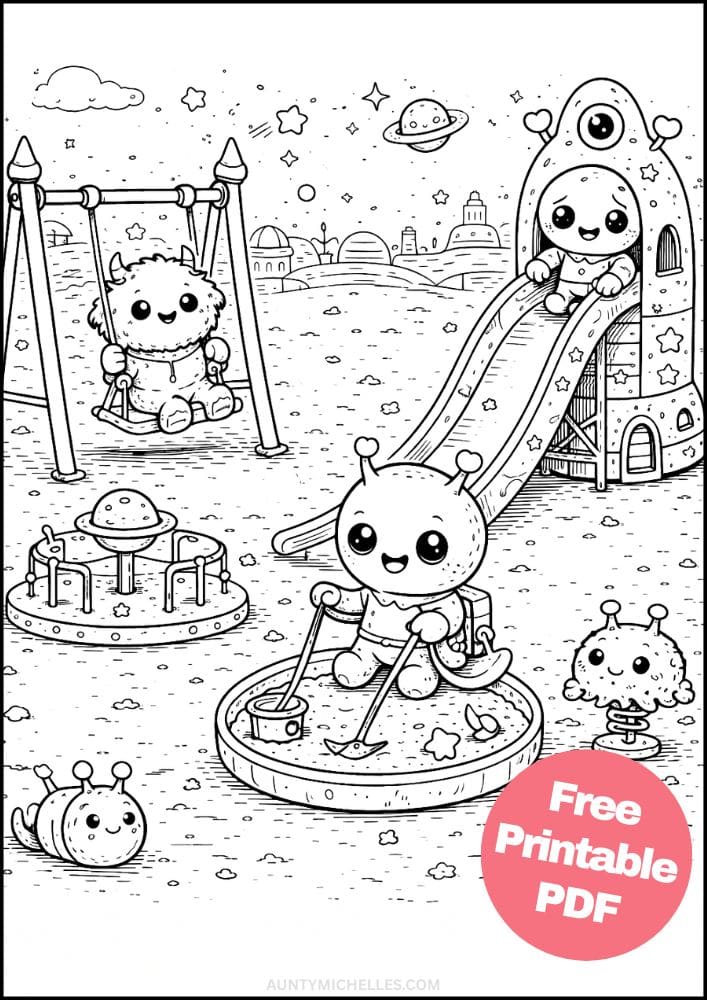 Free Printable Alien Coloring Pages for Kids Space Galaxy Colouring Book Sheets Printout PDF 5 Playground
