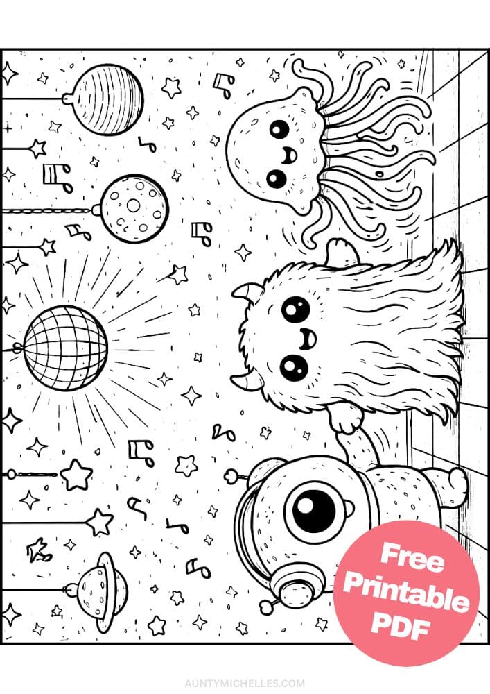 Free Printable Alien Coloring Pages for Kids Space Galaxy Colouring Book Sheets Printout PDF 8 Dance