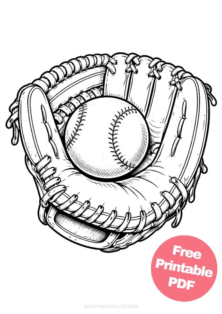 Free Printable Baseball Coloring Pages for Kids Sports Colouring Book Sheets Printout PDF 18 glove and ball
