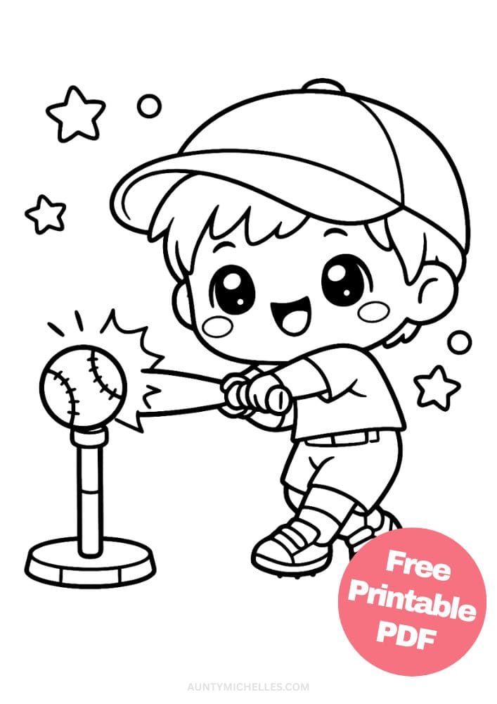Free Printable Baseball Coloring Pages for Kids Sports Colouring Book Sheets Printout PDF 3 boy hitter