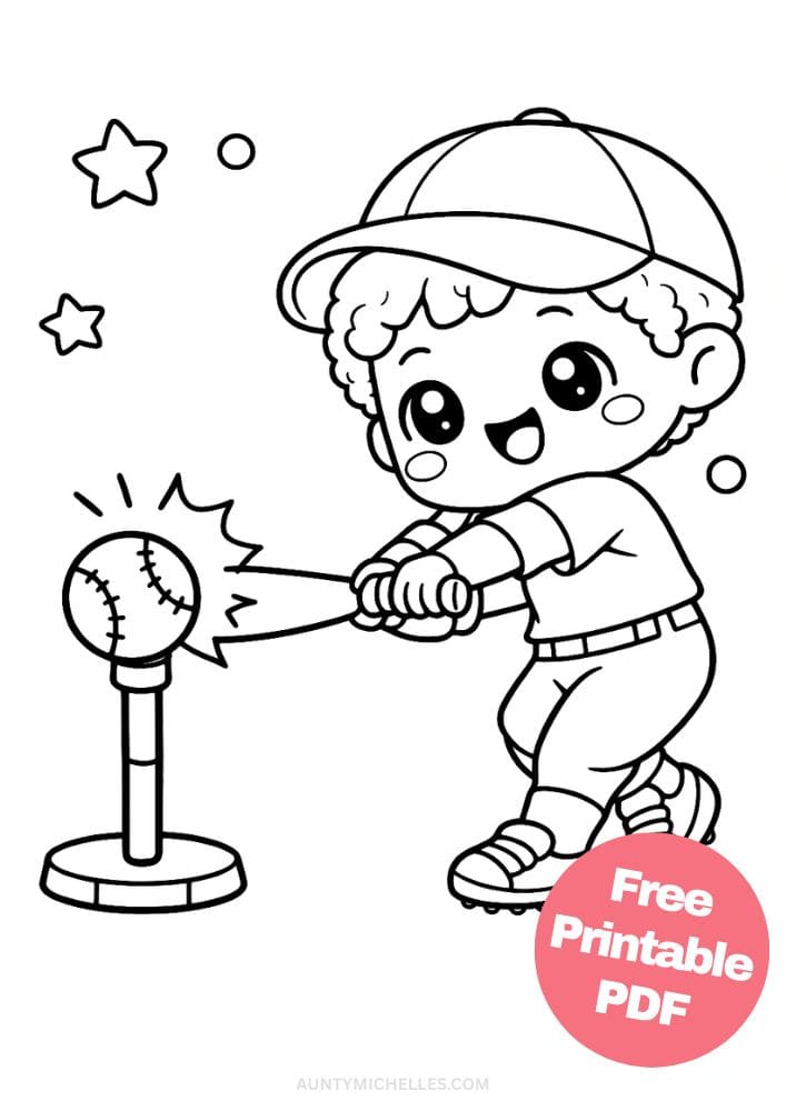 Free Printable Baseball Coloring Pages for Kids Sports Colouring Book Sheets Printout PDF 7 boy hitter diverse