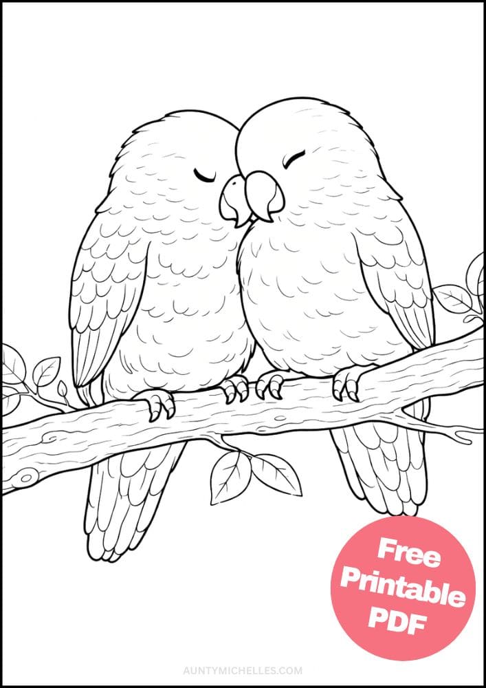 Free Printable Bird Coloring Pages for Kids Animal Activities Colouring Sheets 19 lovebirds