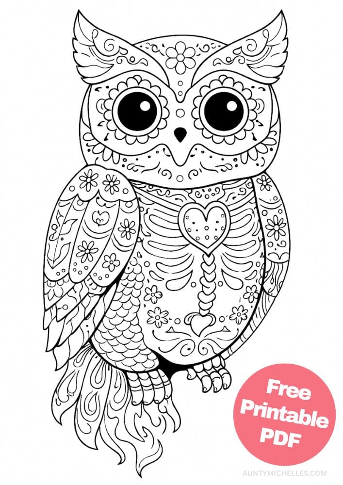 Free Printable Day of the Dead Coloring Pages for Kids Día de los Muertos Coloring Book Mexico Mexican 18 Alebrijes owl