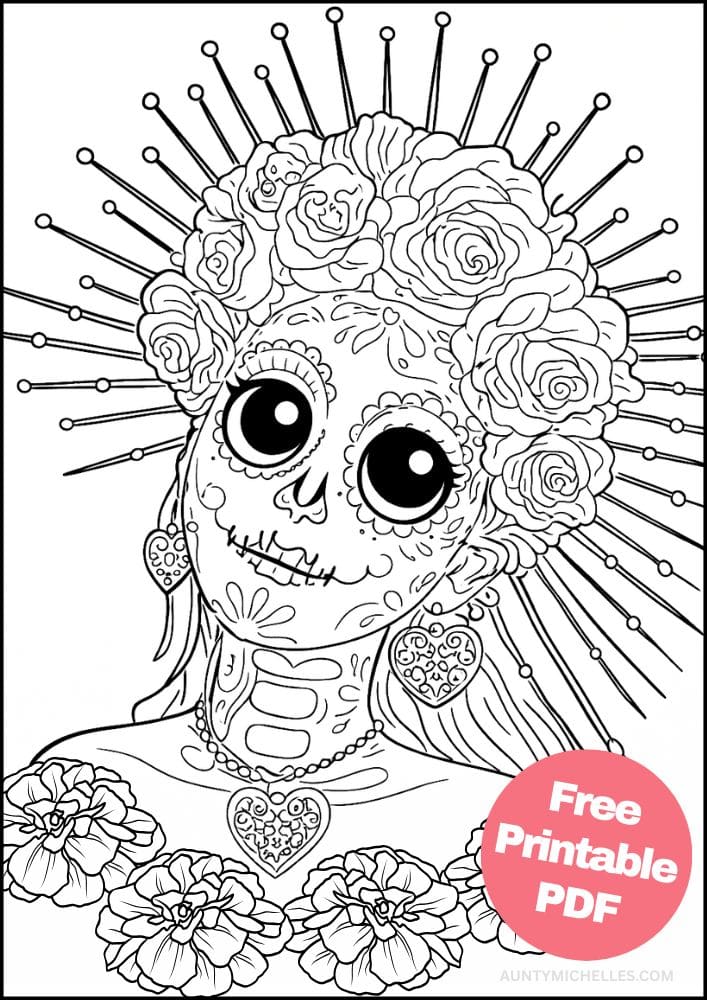 Free Printable Day of the Dead Coloring Pages for Kids Día de los Muertos Coloring Book Mexico Mexican 4 danza azteca