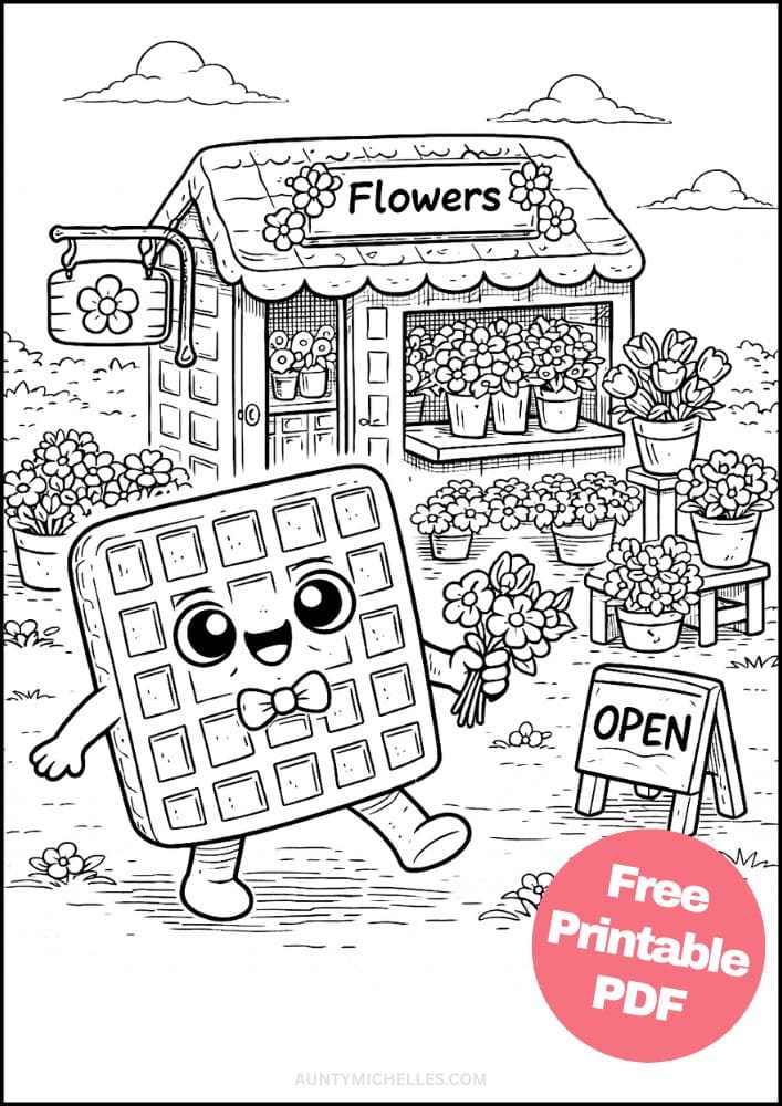 Free Printable Dessert Coloring Pages for Kids Food Activities Colouring Sheets 11 waffle flower shop