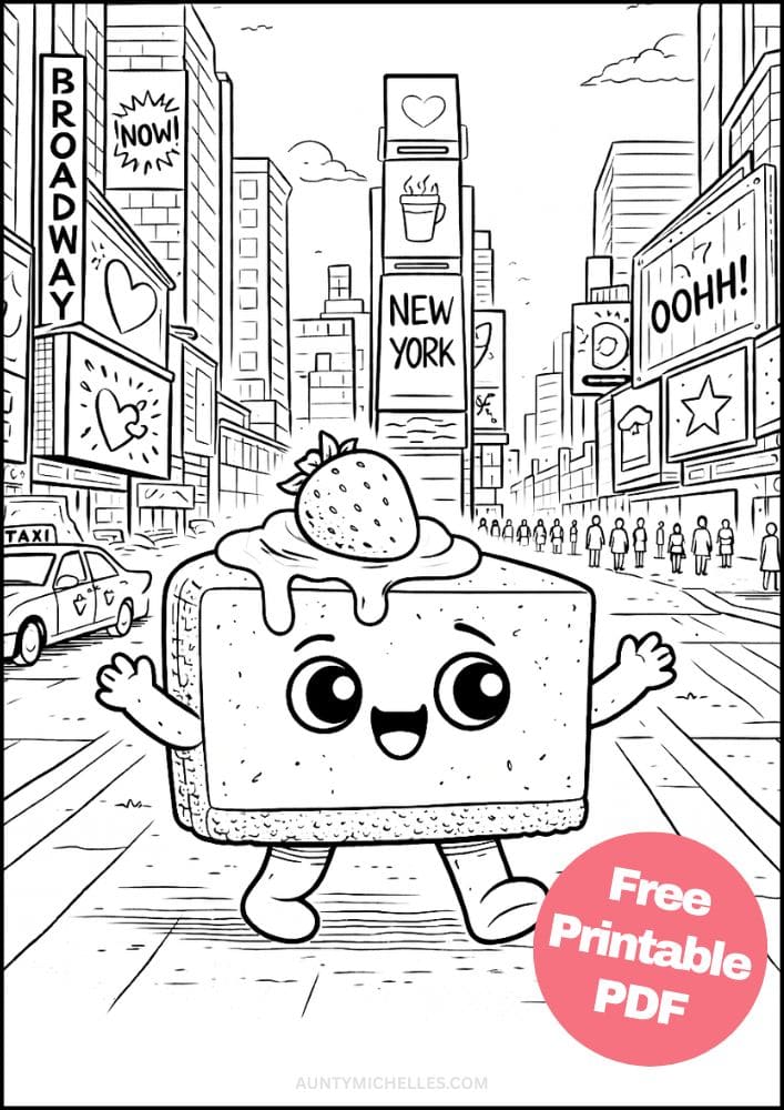 Free Printable Dessert Coloring Pages for Kids Food Activities Colouring Sheets 12 new york cheese cake