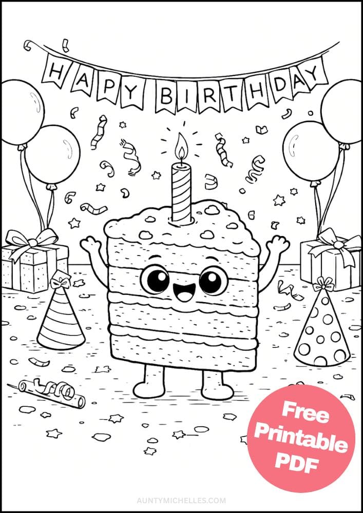 Free Printable Dessert Coloring Pages for Kids Food Activities Colouring Sheets 17 birthday cake party