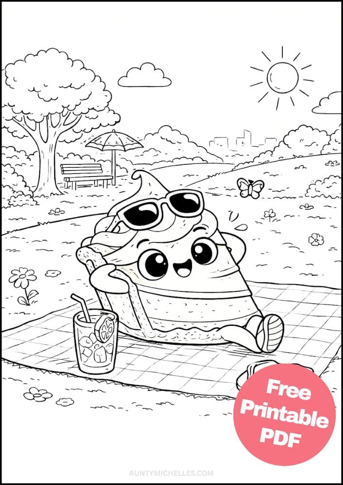 Free Printable Dessert Coloring Pages for Kids Food Activities Colouring Sheets 18 lemon meringue pie summer picnic