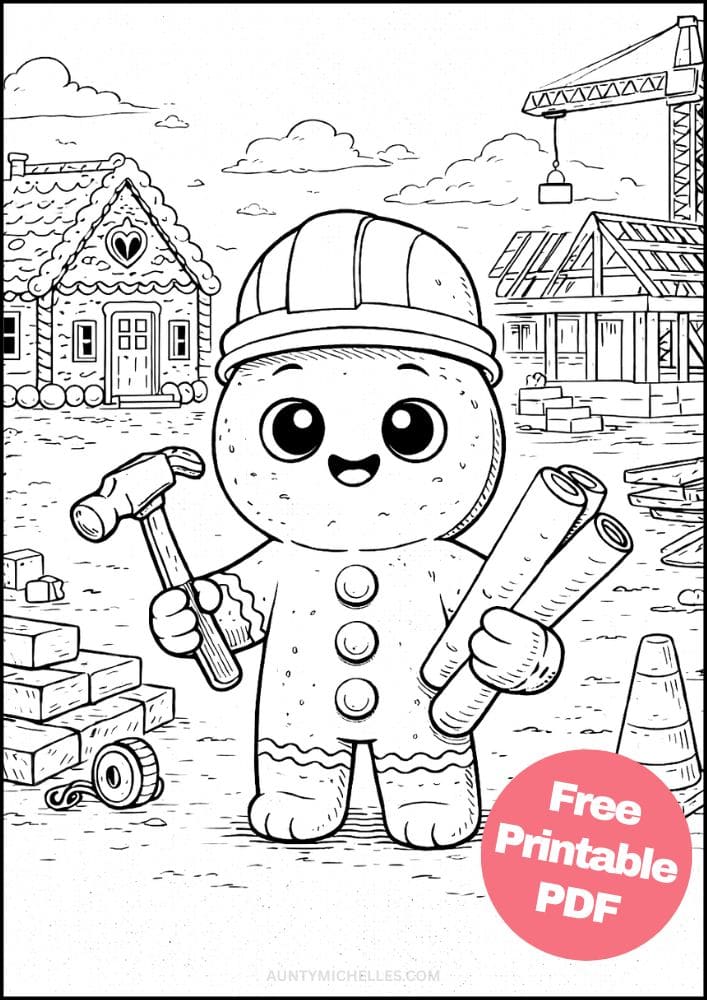 Free Printable Dessert Coloring Pages for Kids Food Activities Colouring Sheets 6 gingerbread man construction christmas