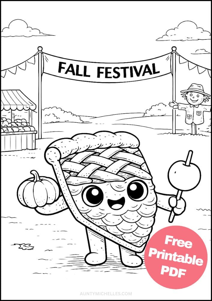 Free Printable Dessert Coloring Pages for Kids Food Activities Colouring Sheets 7 pie fall festival