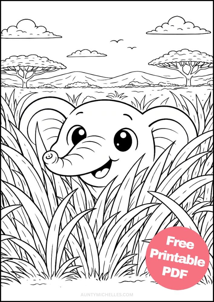 Free Printable Elephant Coloring Pages for Kids Animal Activities Colouring Sheets 10 elephant grass