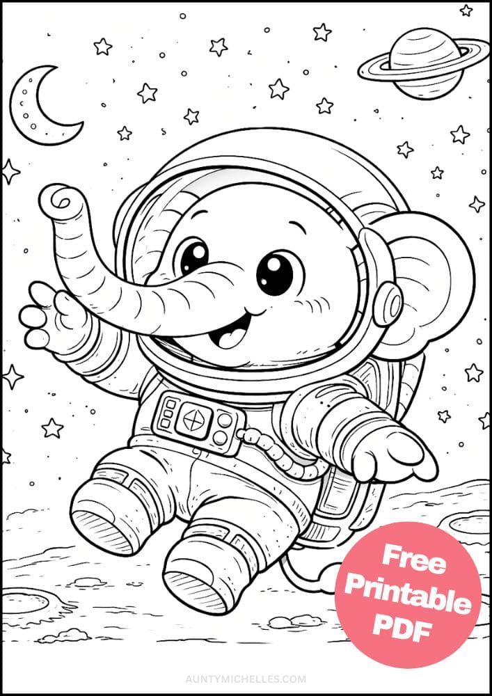 Free Printable Elephant Coloring Pages for Kids Animal Activities Colouring Sheets 12 astronaut outer space