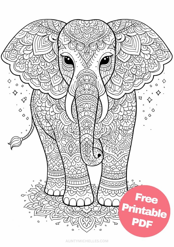 Free Printable Elephant Coloring Pages for Kids Animal Activities Colouring Sheets 19 mandala body