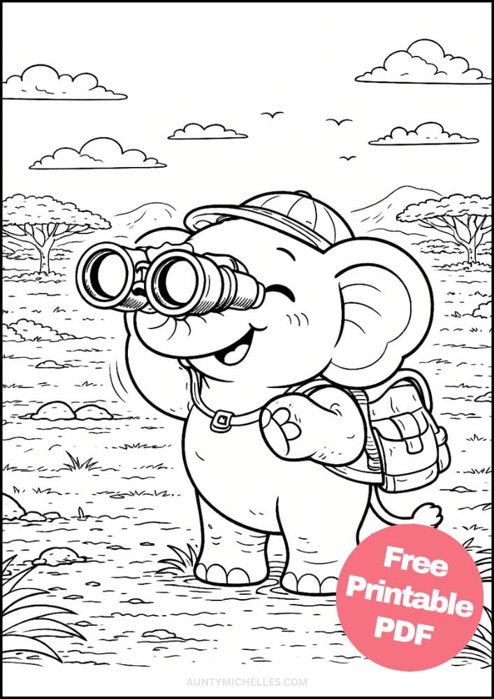 Free Printable Elephant Coloring Pages for Kids Animal Activities Colouring Sheets 9 African safari tourist