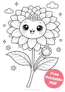 Free Printable Flower Coloring Pages for Kids - Aunty Michelle's