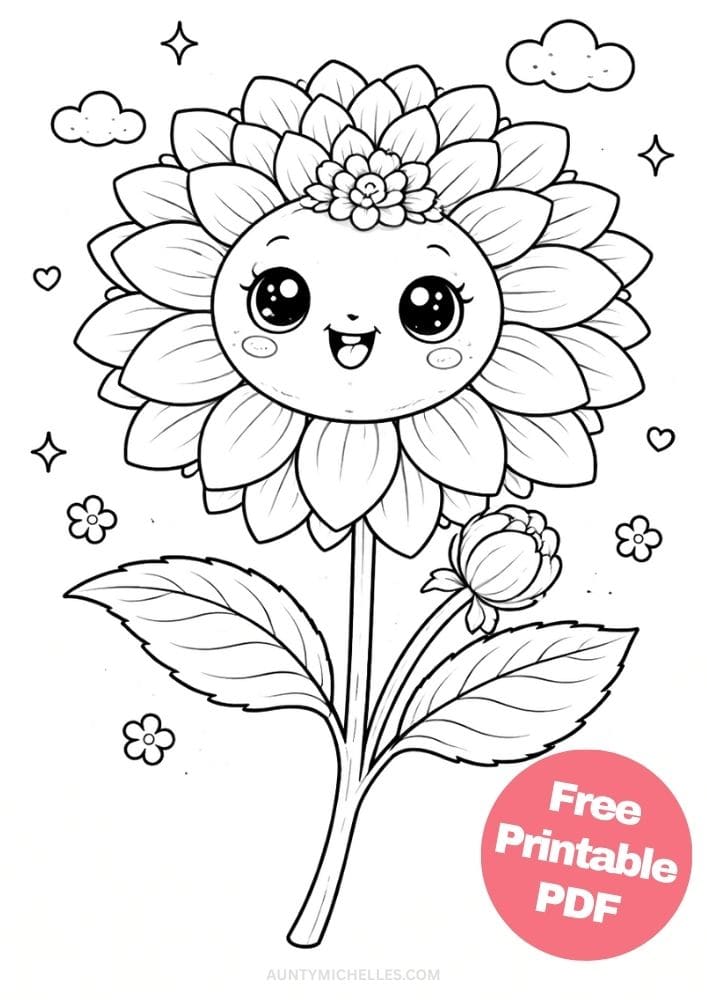 Free Printable Flower Coloring Pages for Kids Floral Coloring Book Garden Printout Sheets 13 daisey cute