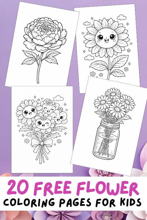 Free Printable Flower Coloring Pages for Kids - Aunty Michelle's