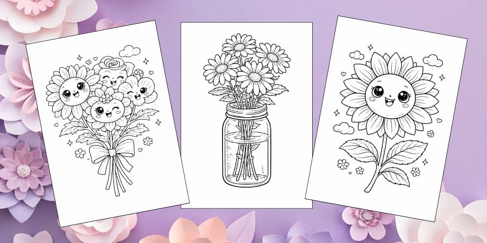 Free Printable Flower Coloring Pages for Kids Floral Coloring Book Garden Printout Sheets blog feature
