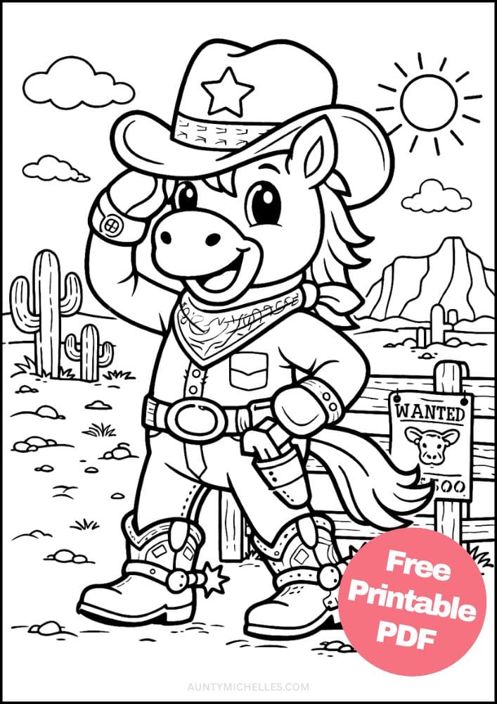 Free Printable Horse Coloring Pages for Kids Pony Coloring Book Printout Sheets 1 cowboy western
