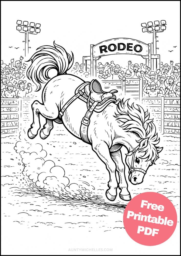 Free Printable Horse Coloring Pages for Kids Pony Coloring Book Printout Sheets 13 realistic rodeo