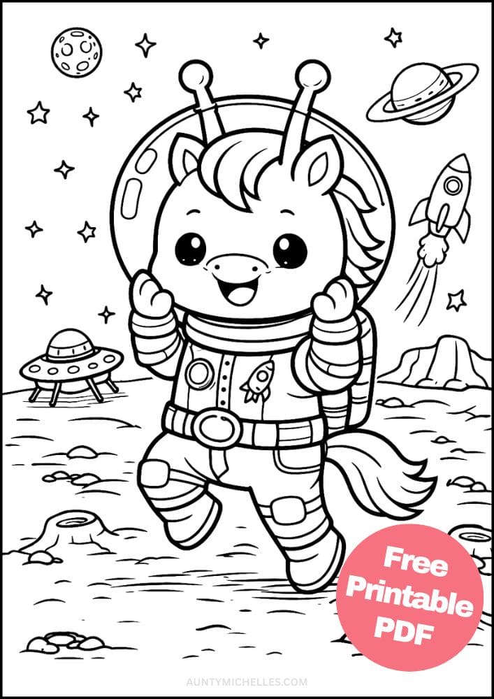 Free Printable Horse Coloring Pages for Kids Pony Coloring Book Printout Sheets 2 astronaut space