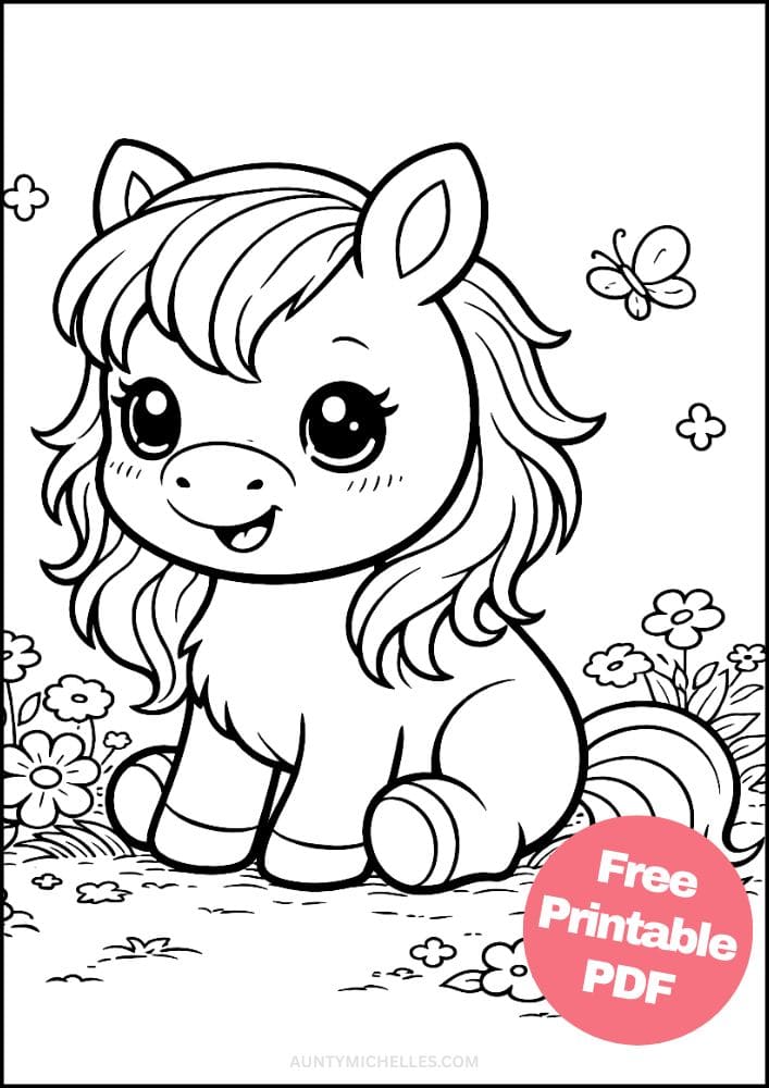 Free Printable Horse Coloring Pages for Kids Pony Coloring Book Printout Sheets 8 cute baby shetland