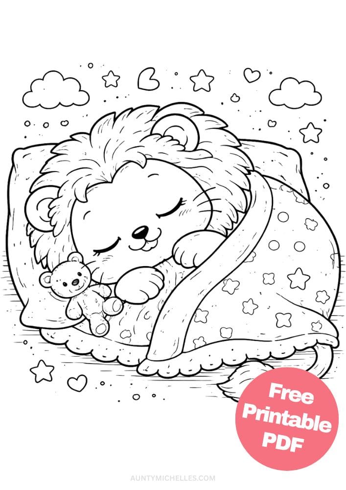 Free Printable Lion Coloring Pages for Kids Activities Colouring Sheets 1 Sleeping