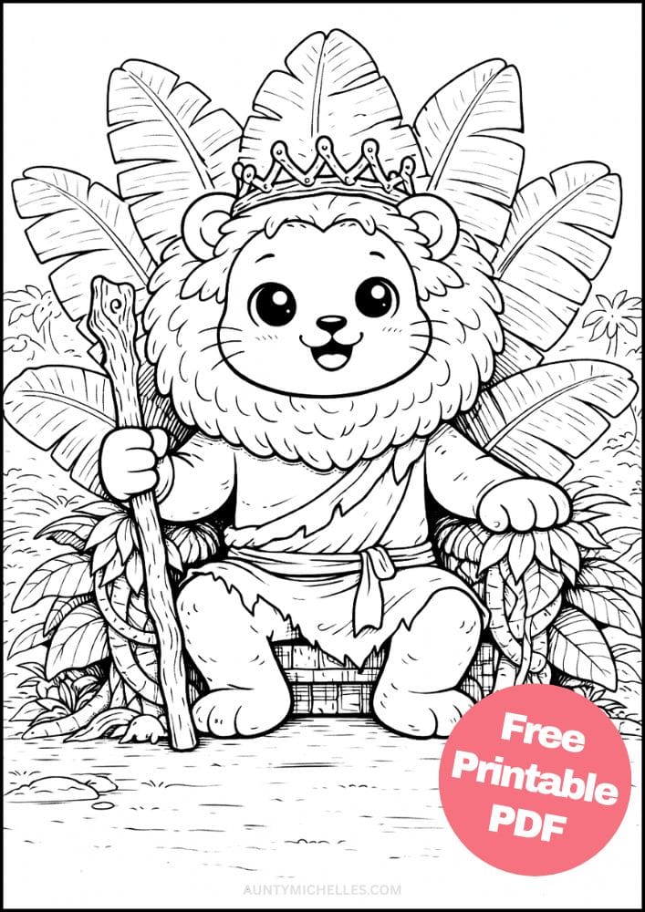 Free Printable Lion Coloring Pages for Kids Activities Colouring Sheets 13 king of the jungle throne