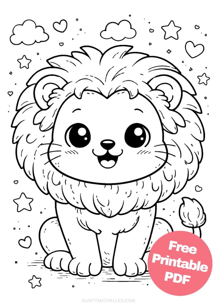 Free Printable Lion Coloring Pages for Kids Activities Colouring Sheets 2 cute easy