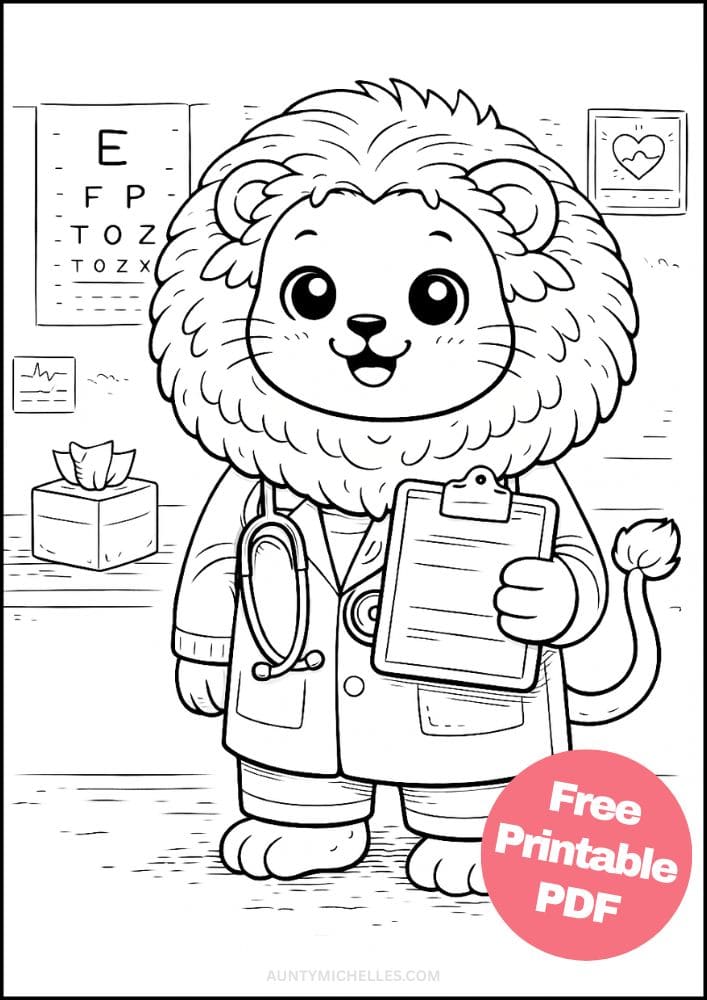 Free Printable Lion Coloring Pages for Kids Activities Colouring Sheets 20 doctor