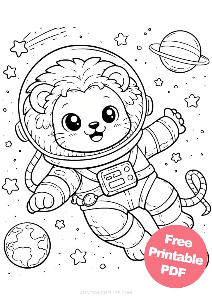 Free Printable Lion Coloring Pages for Kids Activities Colouring Sheets 4 astronaut space