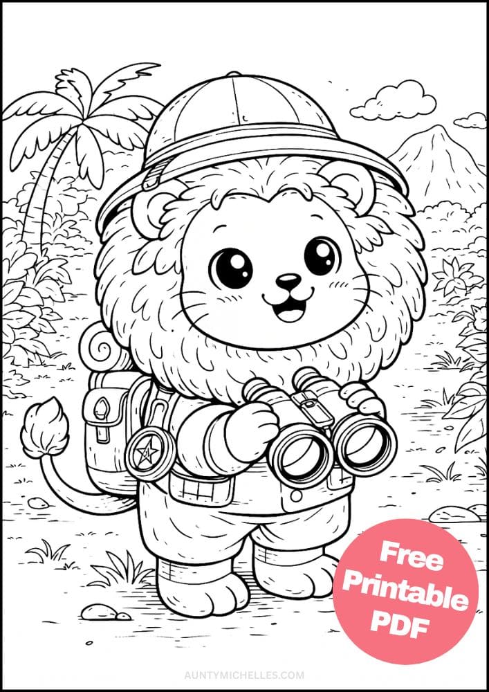 Free Printable Lion Coloring Pages for Kids Activities Colouring Sheets 5 safari adventure