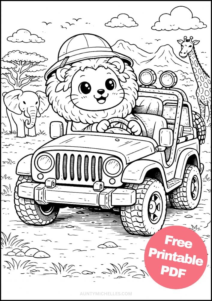Free Printable Lion Coloring Pages for Kids Activities Colouring Sheets 9 jeep safari africa