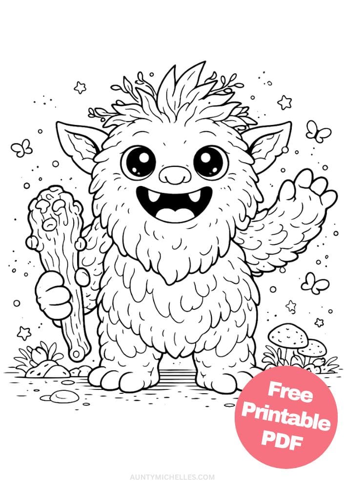 Free Printable Monster Coloring Pages for Kids Cute Creatures Activities Colouring Sheets 16 troll