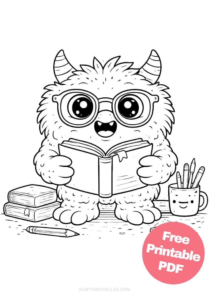 Free Printable Monster Coloring Pages for Kids Cute Creatures Activities Colouring Sheets 19 nerdy book student