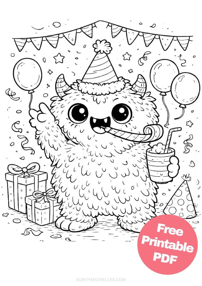 Free Printable Monster Coloring Pages for Kids Cute Creatures Activities Colouring Sheets 7 birthday party