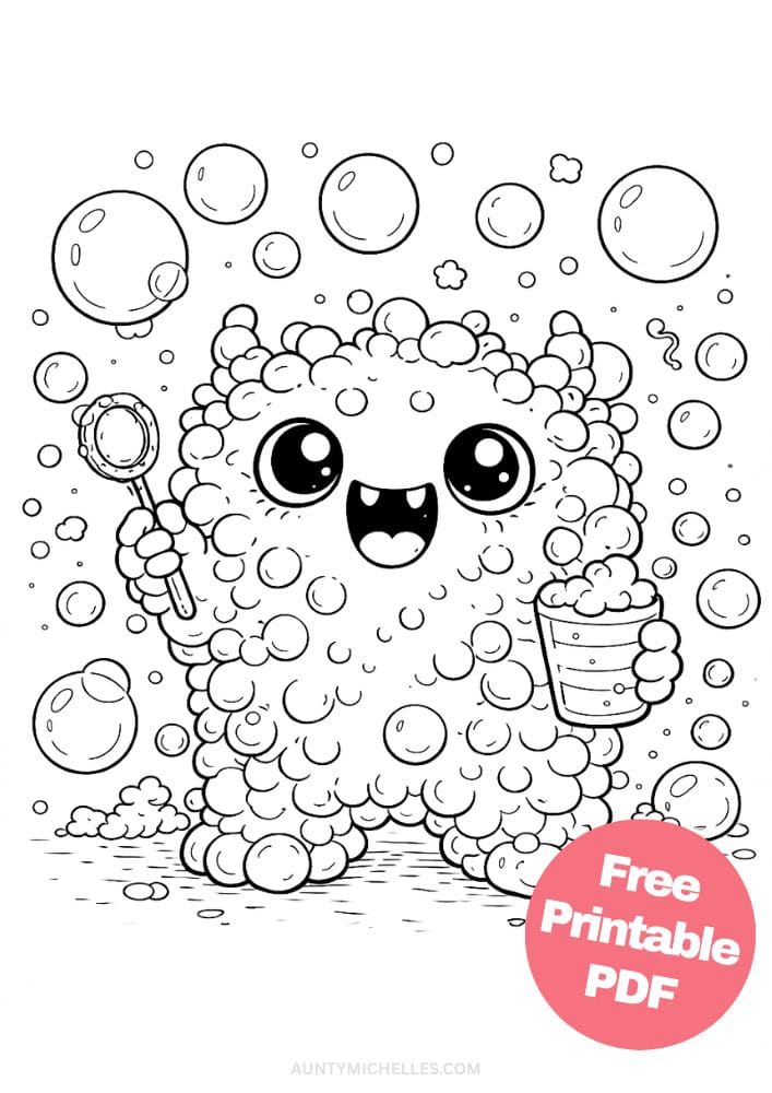 Free Printable Monster Coloring Pages for Kids Cute Creatures Activities Colouring Sheets 8 bubble