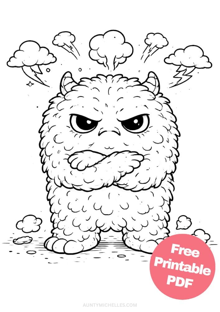 Free Printable Monster Coloring Pages for Kids Cute Creatures Activities Colouring Sheets 9 grumpy angry