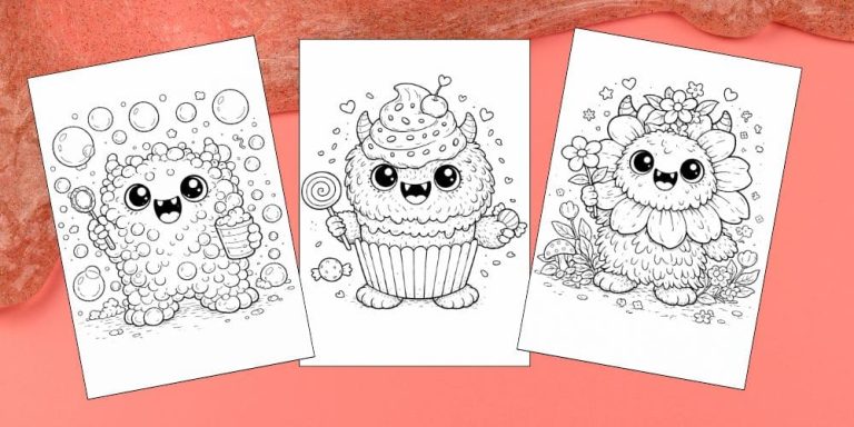Free Printable Monster Coloring Pages for Kids Cute Creatures Activities Colouring Sheets blog feature