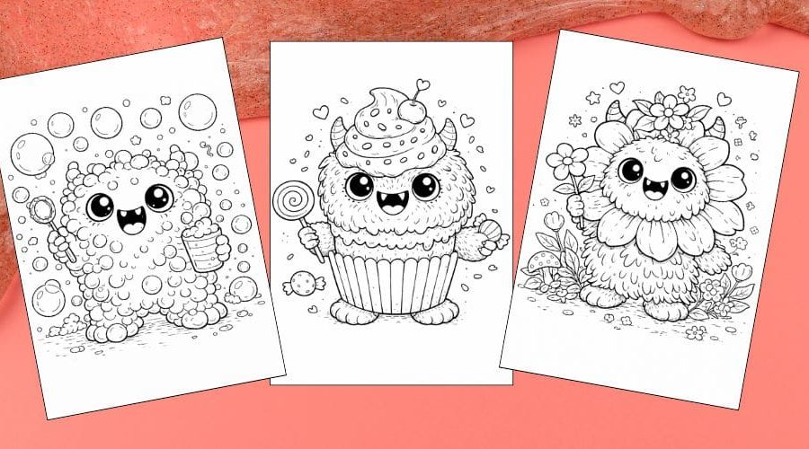 Free Printable Monster Coloring Pages for Kids Cute Creatures Activities Colouring Sheets blog feature