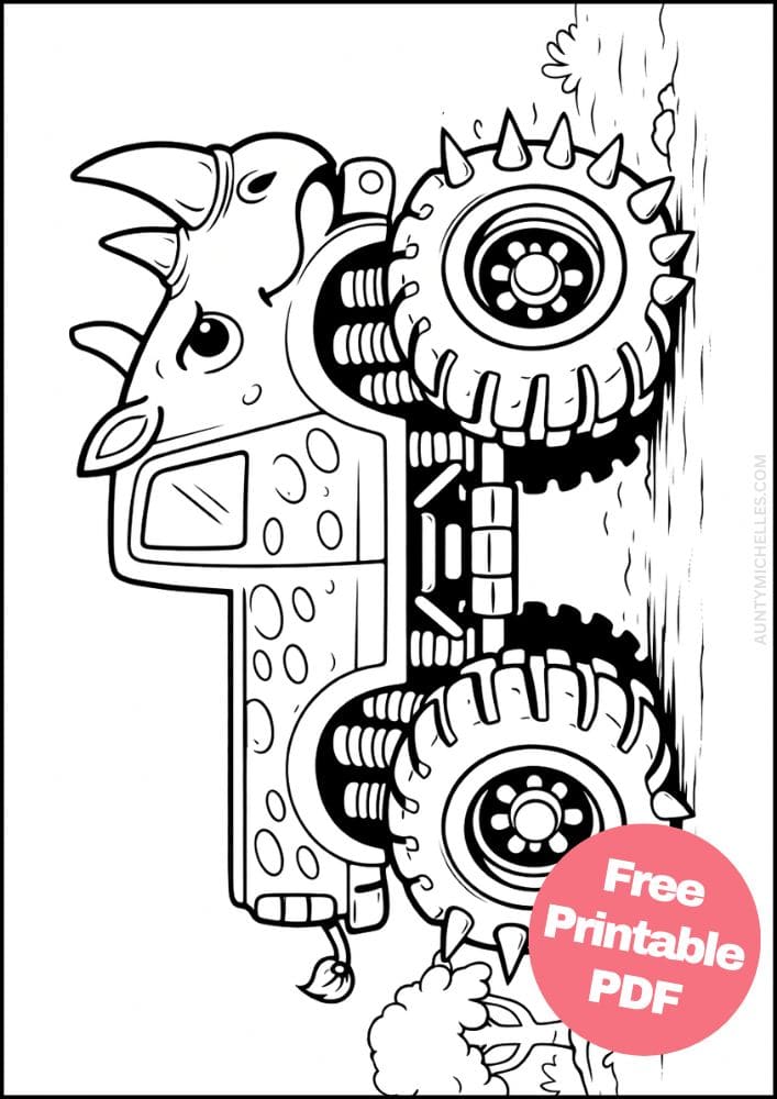 Free Printable Monster Truck Coloring Pages for Kids Activities Colouring Sheets 17 rhino