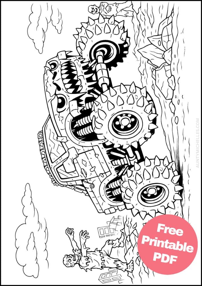 Free Printable Monster Truck Coloring Pages for Kids Activities Colouring Sheets 18 zombie apocolypse