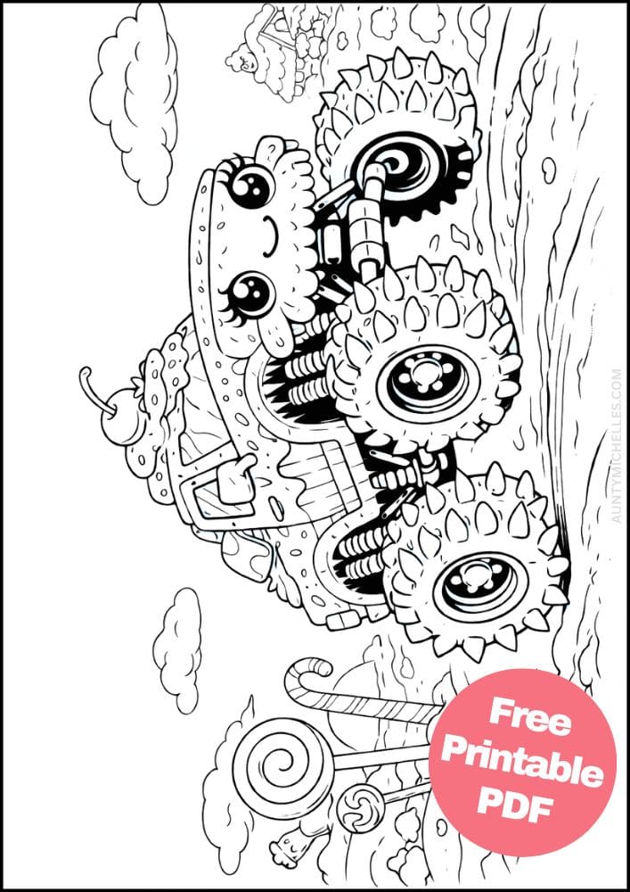 Free Printable Monster Truck Coloring Pages for Kids Activities Colouring Sheets 19 ice cream dessert