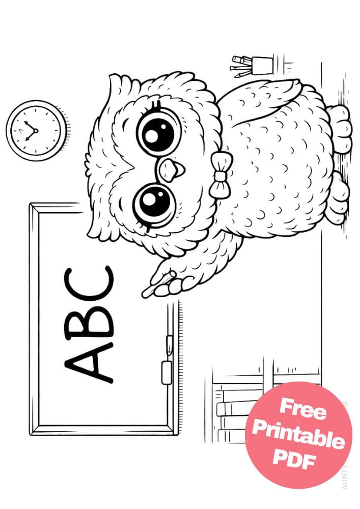 Free Printable Owl Coloring Pages for Kids Bird Colouring Page Animal Printout Sheet 14 teacher learning